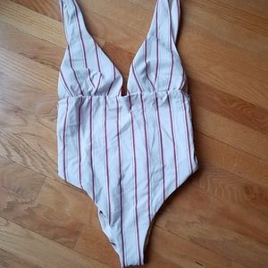 Eberjay Anthropologie Striped One Piece Swimsuit